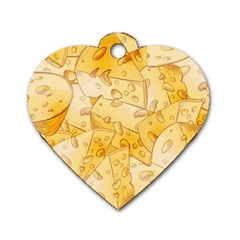 Cheese-slices-seamless-pattern-cartoon-style Dog Tag Heart (two Sides) by Pakemis