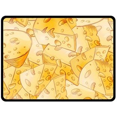 Cheese-slices-seamless-pattern-cartoon-style Fleece Blanket (large) by Pakemis