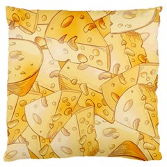 Cheese-slices-seamless-pattern-cartoon-style Large Cushion Case (one Side) by Pakemis