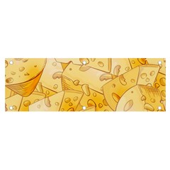 Cheese-slices-seamless-pattern-cartoon-style Banner And Sign 6  X 2 