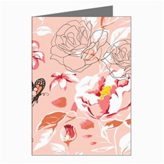 Beautiful-seamless-spring-pattern-with-roses-peony-orchid-succulents Greeting Cards (pkg Of 8) by Pakemis