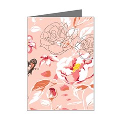 Beautiful-seamless-spring-pattern-with-roses-peony-orchid-succulents Mini Greeting Card by Pakemis