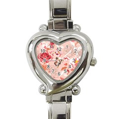 Beautiful-seamless-spring-pattern-with-roses-peony-orchid-succulents Heart Italian Charm Watch by Pakemis