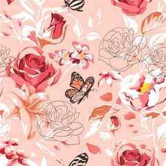 Beautiful-seamless-spring-pattern-with-roses-peony-orchid-succulents Play Mat (square)