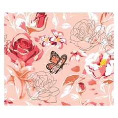 Beautiful-seamless-spring-pattern-with-roses-peony-orchid-succulents Double Sided Flano Blanket (small)