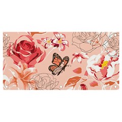 Beautiful-seamless-spring-pattern-with-roses-peony-orchid-succulents Banner And Sign 4  X 2 