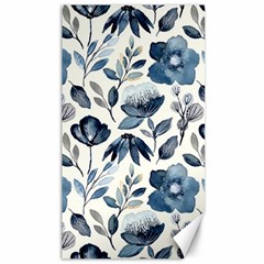 Indigo-watercolor-floral-seamless-pattern Canvas 40  X 72 