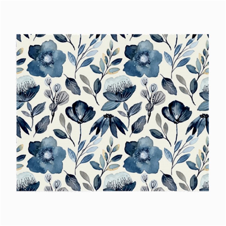 Indigo-watercolor-floral-seamless-pattern Small Glasses Cloth (2 Sides)