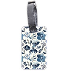 Indigo-watercolor-floral-seamless-pattern Luggage Tag (two Sides) by Pakemis