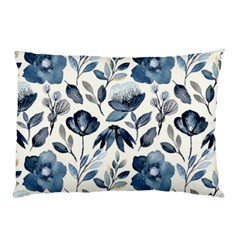 Indigo-watercolor-floral-seamless-pattern Pillow Case (two Sides) by Pakemis