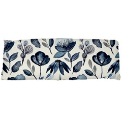 Indigo-watercolor-floral-seamless-pattern Body Pillow Case Dakimakura (two Sides) by Pakemis