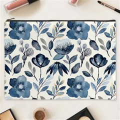 Indigo-watercolor-floral-seamless-pattern Cosmetic Bag (xxxl) by Pakemis