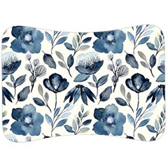 Indigo-watercolor-floral-seamless-pattern Velour Seat Head Rest Cushion by Pakemis