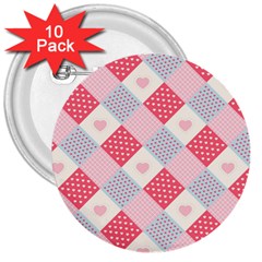 Cute-kawaii-patches-seamless-pattern 3  Buttons (10 Pack)  by Pakemis