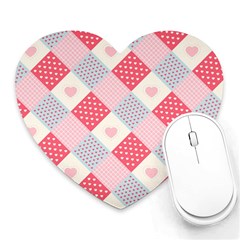 Cute-kawaii-patches-seamless-pattern Heart Mousepad by Pakemis