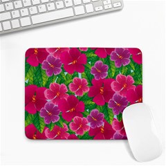 Background-cute-flowers-fuchsia-with-leaves Small Mousepad by Pakemis