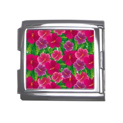 Background-cute-flowers-fuchsia-with-leaves Mega Link Italian Charm (18mm)