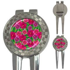 Background-cute-flowers-fuchsia-with-leaves 3-in-1 Golf Divots by Pakemis