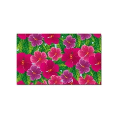 Background-cute-flowers-fuchsia-with-leaves Sticker (rectangular)