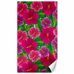 Background-cute-flowers-fuchsia-with-leaves Canvas 40  X 72 