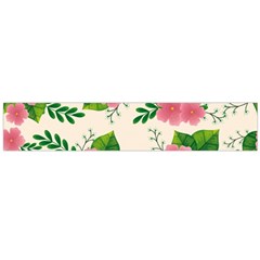 Cute-pink-flowers-with-leaves-pattern Large Flano Scarf  by Pakemis