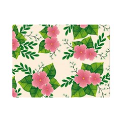 Cute-pink-flowers-with-leaves-pattern Flano Blanket (mini)