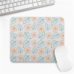 Hand-drawn-cute-flowers-with-leaves-pattern Large Mousepad