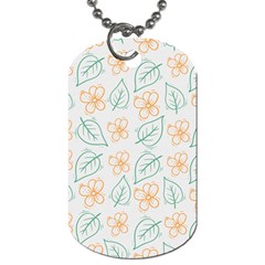 Hand-drawn-cute-flowers-with-leaves-pattern Dog Tag (One Side)