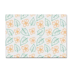 Hand-drawn-cute-flowers-with-leaves-pattern Sticker A4 (10 Pack) by Pakemis