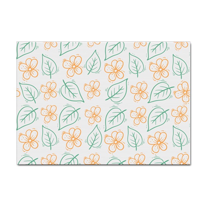 Hand-drawn-cute-flowers-with-leaves-pattern Sticker A4 (10 pack)