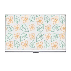 Hand-drawn-cute-flowers-with-leaves-pattern Business Card Holder by Pakemis