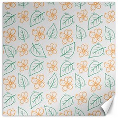 Hand-drawn-cute-flowers-with-leaves-pattern Canvas 16  x 16 