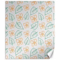 Hand-drawn-cute-flowers-with-leaves-pattern Canvas 20  x 24 