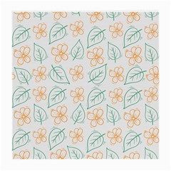 Hand-drawn-cute-flowers-with-leaves-pattern Medium Glasses Cloth (2 Sides)