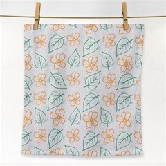 Hand-drawn-cute-flowers-with-leaves-pattern Face Towel