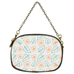 Hand-drawn-cute-flowers-with-leaves-pattern Chain Purse (One Side)