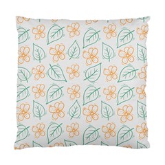 Hand-drawn-cute-flowers-with-leaves-pattern Standard Cushion Case (One Side)