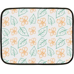 Hand-drawn-cute-flowers-with-leaves-pattern Fleece Blanket (Mini)