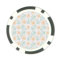 Hand-drawn-cute-flowers-with-leaves-pattern Poker Chip Card Guard (10 pack)