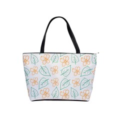 Hand-drawn-cute-flowers-with-leaves-pattern Classic Shoulder Handbag