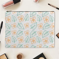 Hand-drawn-cute-flowers-with-leaves-pattern Cosmetic Bag (XL)