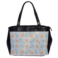 Hand-drawn-cute-flowers-with-leaves-pattern Oversize Office Handbag