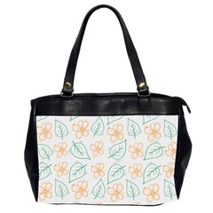 Hand-drawn-cute-flowers-with-leaves-pattern Oversize Office Handbag (2 Sides)