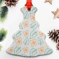 Hand-drawn-cute-flowers-with-leaves-pattern Christmas Tree Ornament (Two Sides)