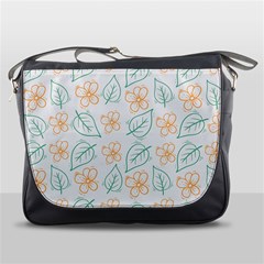 Hand-drawn-cute-flowers-with-leaves-pattern Messenger Bag