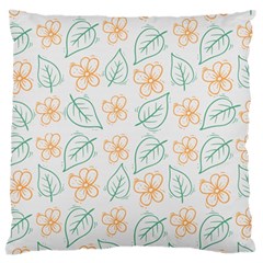 Hand-drawn-cute-flowers-with-leaves-pattern Large Cushion Case (Two Sides)