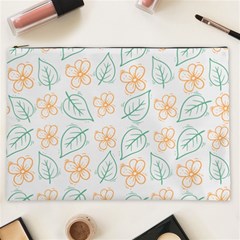 Hand-drawn-cute-flowers-with-leaves-pattern Cosmetic Bag (xxl) by Pakemis