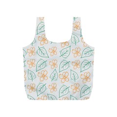 Hand-drawn-cute-flowers-with-leaves-pattern Full Print Recycle Bag (S)