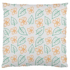 Hand-drawn-cute-flowers-with-leaves-pattern Standard Flano Cushion Case (One Side)