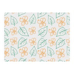 Hand-drawn-cute-flowers-with-leaves-pattern Double Sided Flano Blanket (Mini)